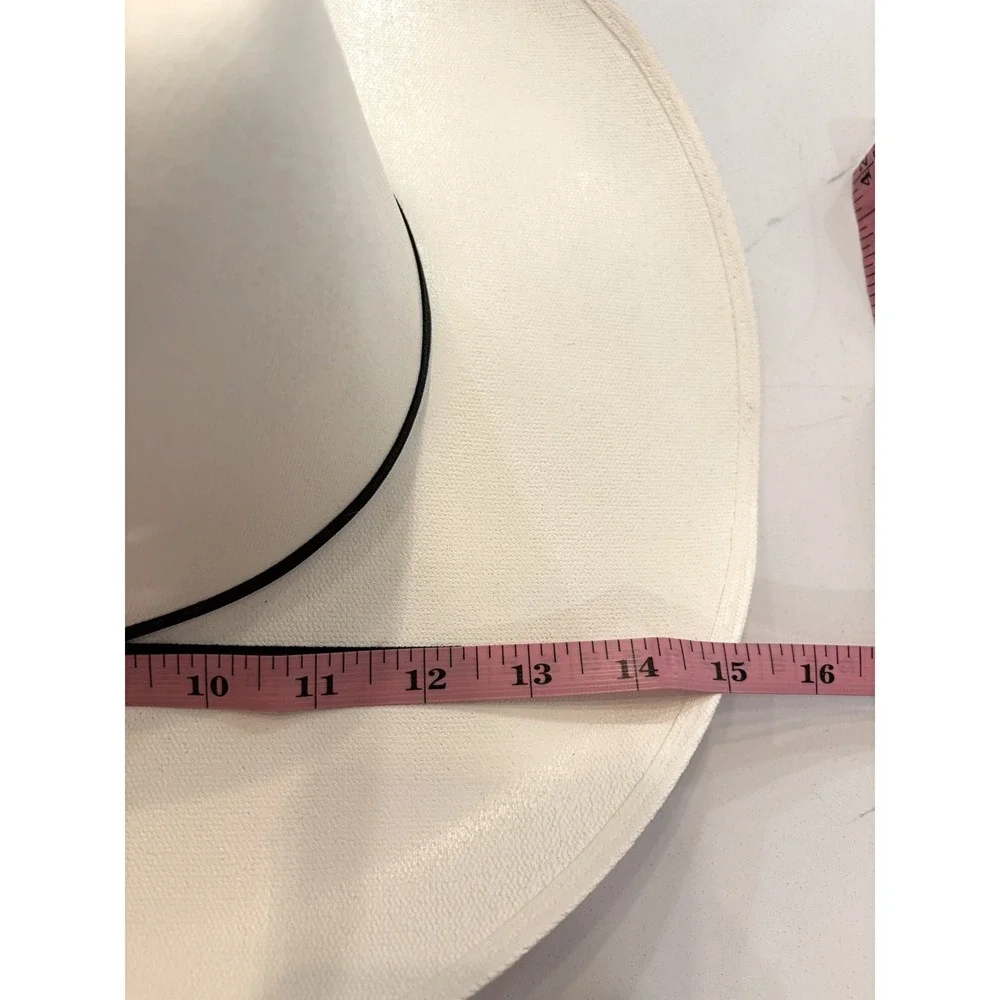NWOT Western Express Low Crown Straw Cowboy Hat White Western Wear Sz Small